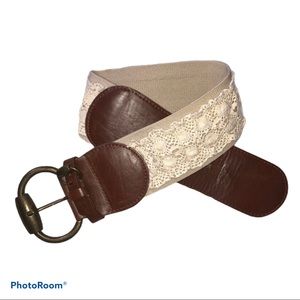 Leather and Lace Wide Belt